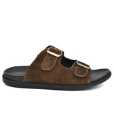 Stylish brown leather slippers offering ultimate comfort from Country Maddox.